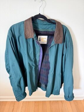 Vintage London Fog Teal Jacket Plaid Lined Thinsulate XL Oversized
